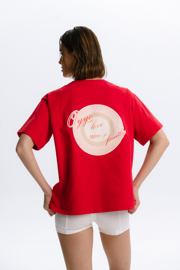 Футболка WITH LOVE  красная M-L